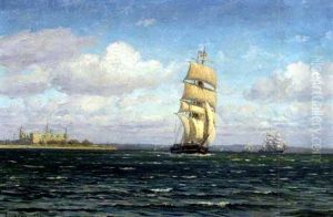 Frisk Vind I Sundet, I Baggrunden Kronborg by Vilhelm Karl Ferdinand Arnesen