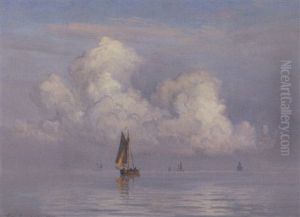 Sejlskibe Pa Stille Vand by Vilhelm Karl Ferdinand Arnesen