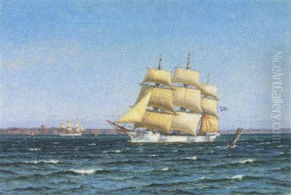 Marine Med Sejlskibe Pa Sundet - view 1