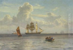 Marine Med Sejlskibe, Damper Og Jolle by Vilhelm Karl Ferdinand Arnesen