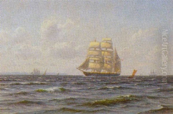 Marine Med Sejlskibe Pa Sundet - view 1