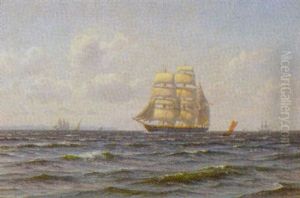 Marine Med Sejlskibe Pa Sundet by Vilhelm Karl Ferdinand Arnesen