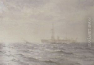 Marine Med Krigsskibe Pa Havet by Vilhelm Karl Ferdinand Arnesen
