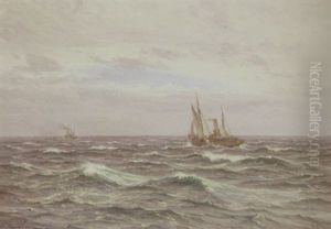 Marine Med Skibe by Vilhelm Karl Ferdinand Arnesen