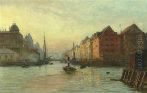 Solnedgang Over Nyhavn, Set Fra Gronlanske Handels Plads - view 1