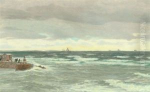 Molen Ved Molle, Sverige, I Baggrunden Des Sjaellandske Kyst by Vilhelm Karl Ferdinand Arnesen