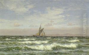 Marine Med Kutter Under Norges Kyst by Vilhelm Karl Ferdinand Arnesen