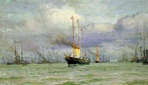 Fladen Saluterer De Kongelige Skibe Fladen Saluterer De Kongelige Skibe