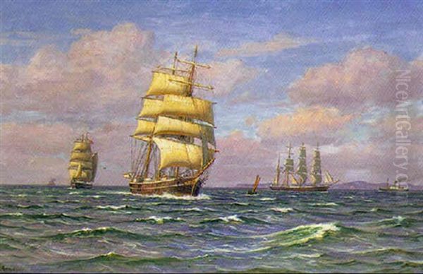 Marine Med Sejlskibe I Sundet - view 1