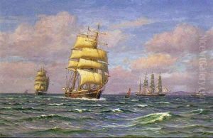Marine Med Sejlskibe I Sundet by Vilhelm Karl Ferdinand Arnesen