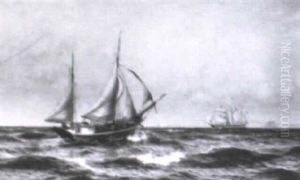Marine Med Skibe Ud For Kullen by Vilhelm Karl Ferdinand Arnesen