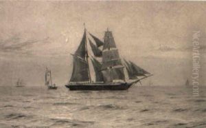 Marine Med Sejlskibe by Vilhelm Karl Ferdinand Arnesen