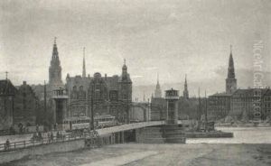 Udsigt Fra Strandgade Pa Christianshavn Mod Kobenhavn by Vilhelm Karl Ferdinand Arnesen