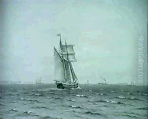 Marine, Sejlskibe Og Damper Pa Havet