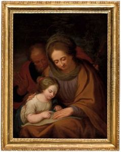 Die Hl. Mutter Anna Lehrt Maria Das Lesen, Im Hintergrund Der Hl. Joachim by Josef Arnold the Elder
