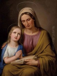 Die Hl. Anna Lehrt Maria Das Lesen by Josef Arnold the Younger