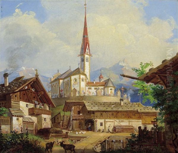 Blick Auf Die Pfarrkirche Von Axams - view 1