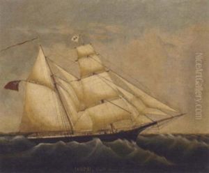 The English Brig "hope" At Sea by Edward Arnold