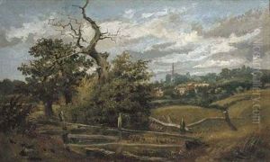 A View Of Hampstead Heath Looking Towards Cannon Place by Harriet Arnold