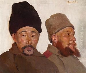Zwei Kirgisische Soldaten by Herbert Arnold
