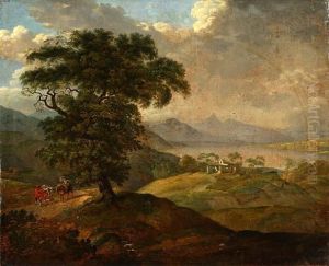 Pejzaz Gorski Z Podroznymi, 1819 R. by Johann Adam Ackermann