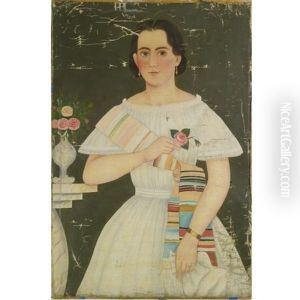 Portrait Of Miss Mary C. Barnes Daughter Of Colonel H.b Barnes, Middle Creek Township, Virginia by John James Trumbull Arnold