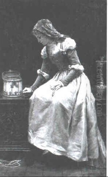 Young Woman With Her Jewelry Box - view 1