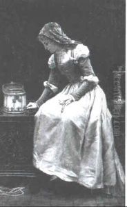 Young Woman With Her Jewelry Box by Reginald Ernest Arnold