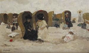 Elegant Ladies Conversing At The Beach Elegant Ladies Conversing At The Beach