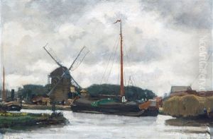 Schuiten Bij Een Molen Aan De Vliet Te 's-gravenhage