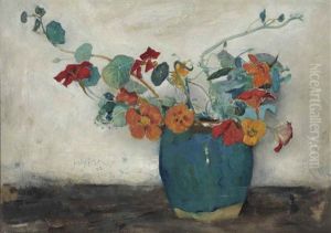 East Indian Cress In A Ginger Jar by Floris Arntzenius