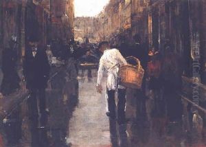 A Butcher's Boy In A Street In The Hague by Floris Arntzenius