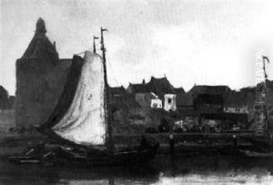 Boats Near The Dromedaris In Enkhuizen