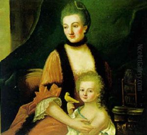 Vornehme Dame Mit Ihrer Tochter by Claude Arnulphy