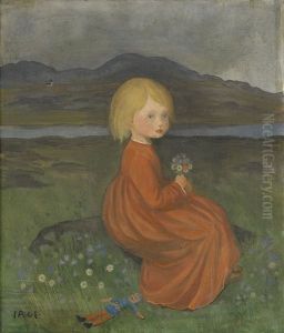 Lillan Pa Angen (portratt Af Min Dotter) by Ivar Arosenius
