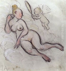 Kokett Nymf by Ivar Arosenius