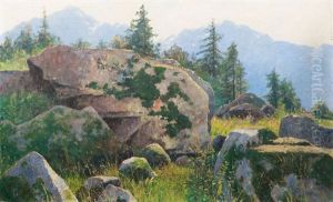 Felsen Bei Umhausen In Tirol by Carl Arp