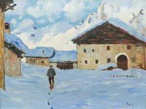 Snowy Village In The Alps by Carl Arp