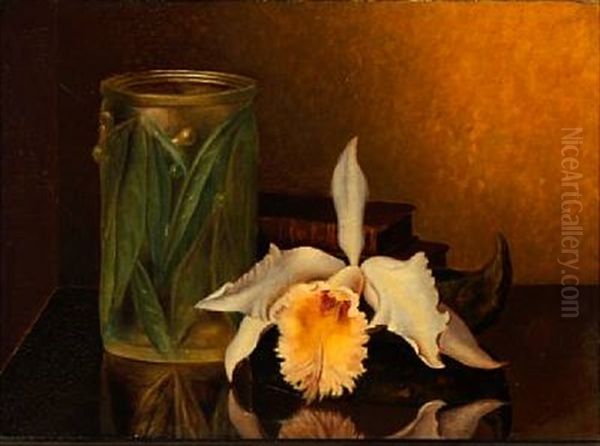 Still Life With A Flower, A Vase And Books - view 1