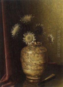 Stilleben Mit Sonnenblumen In Grosser Vase by Bernardus Arps