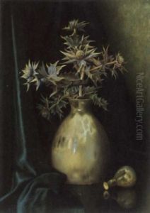 Stilleben Mit Distel In Einer Vase