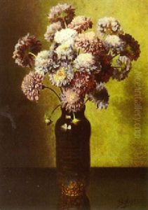 A Still Life With Scabiosa In A Vase by Bernardus Arps
