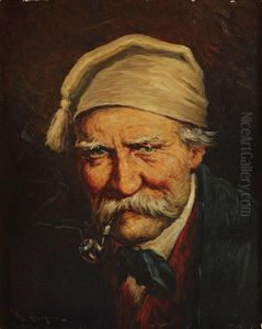 Portrait D'homme A La Pipe (+ Portrait De Femme Au Bonnet; Pair)
