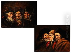 Charakterkopfe Beim Rauchen (pair) by Roman Arregui
