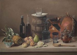 Cuadro De Comedor Con Tazon De Loza Con Aceitunas