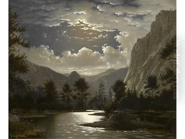 Moonlit River Gorge - view 1