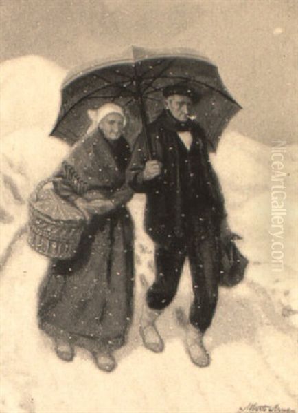 Pareja En La Nieve - view 1