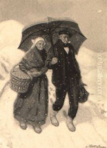 Pareja En La Nieve by Alberto Arrue