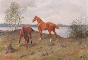 Betande Hastar by Johan Georg Arsenius