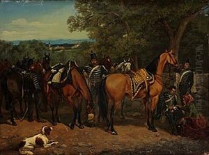 Regementsryttare Pa Ovning by Johan Georg Arsenius